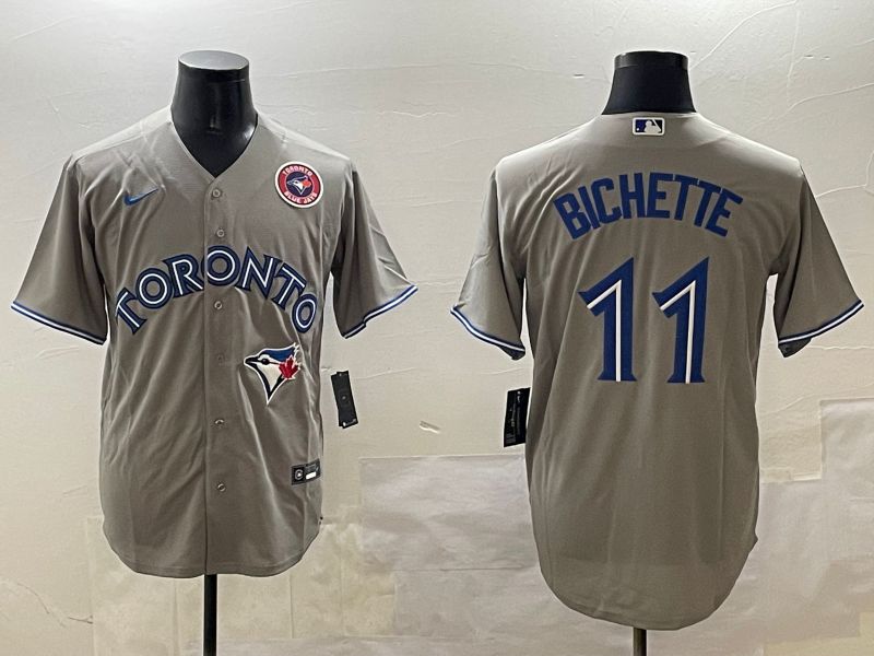 Men Toronto Blue Jays #11 Bichette Grey Game 2025 Nike MLB Jersey style 3